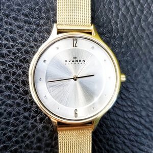 Skagen Denmark Gold Watch Women's